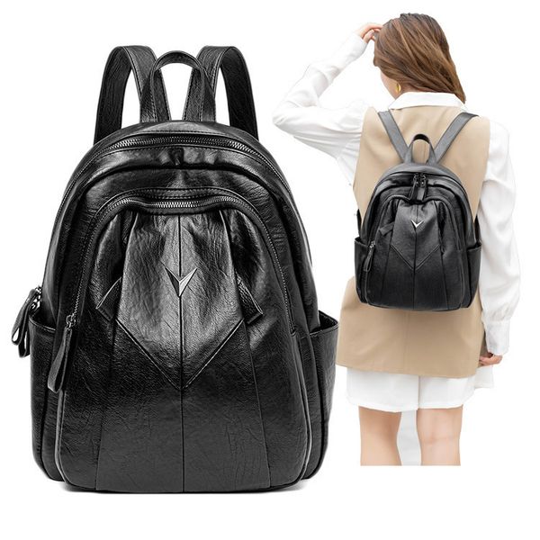 backpack women's korean version simple soft leather large capacity fashion schoolbag light travel bag
backpack women's korean version simple soft leather large capacity fashion schoolbag light travel bag