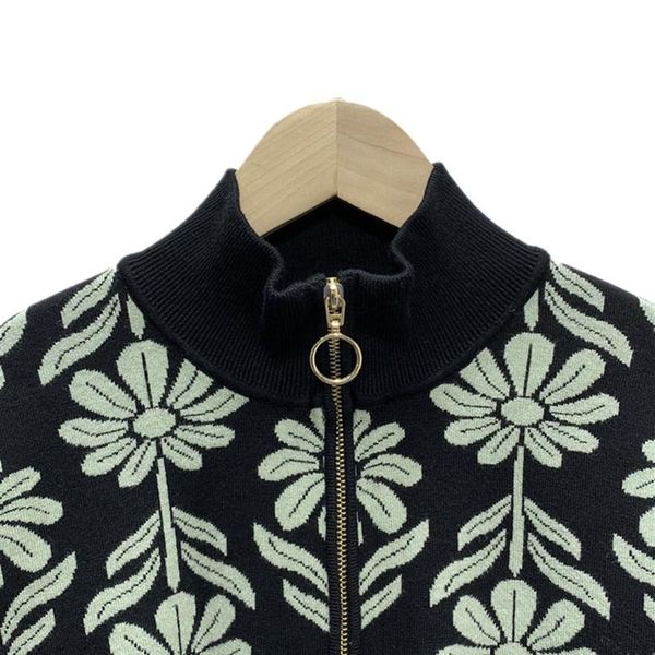 women's sweaters women pullover spring autumn long sleeve stand collar floral print zipper elegant high street chic stunning fashion ca, White;black
women's sweaters women pullover spring autumn long sleeve stand collar floral print zipper elegant high street chic stunning fashion ca, White;black