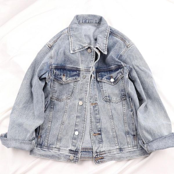 women's jackets vintage denim jacket coat women outerwear 2021 autumn fashion loose long sleeve short jeans female casual streetwear, Black;brown
women's jackets vintage denim jacket coat women outerwear 2021 autumn fashion loose long sleeve short jeans female casual streetwear, Black;brown