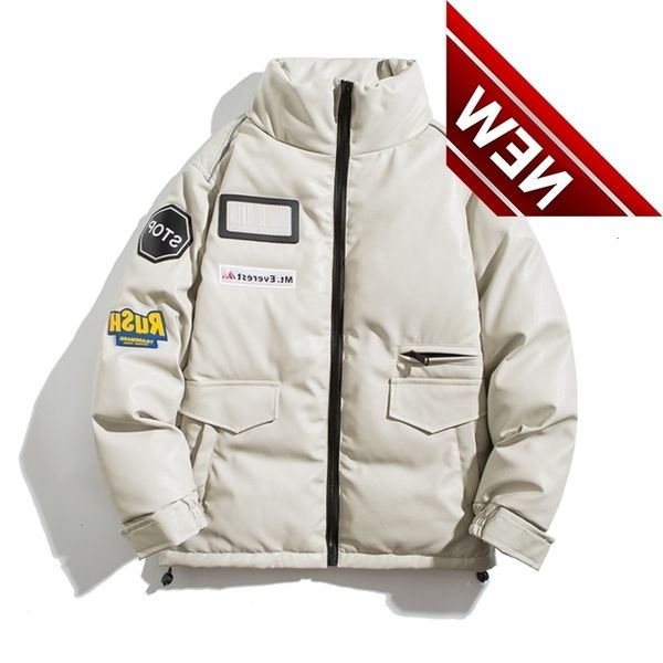 white men's duck down jacket hip hop thick winter parka overcoat men windbreaker outwear motorcycle leather coat for male, Black
white men's duck down jacket hip hop thick winter parka overcoat men windbreaker outwear motorcycle leather coat for male, Black