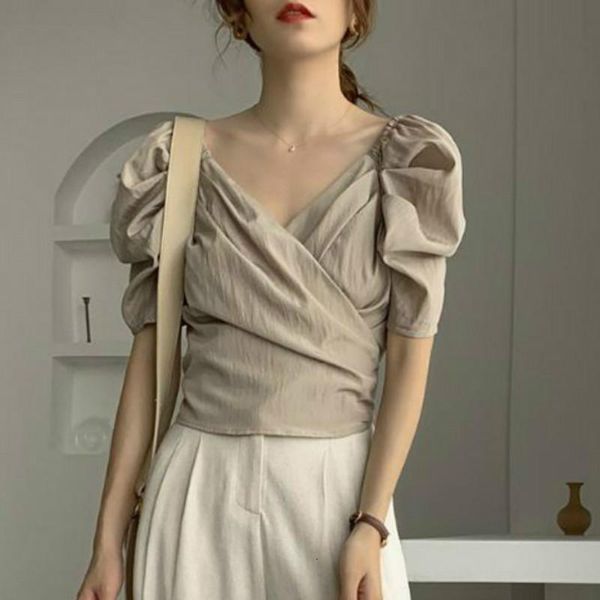 women's blouses & shirts elegant chiffon blouse women puff sleeve french style office lady summer casual japan korean izbd, White
women's blouses & shirts elegant chiffon blouse women puff sleeve french style office lady summer casual japan korean izbd, White
