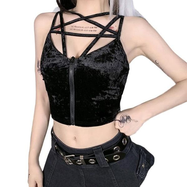 women's tanks & camis women dark goth spaghetti strap crop punk harajuku five-pointed star velvet camisole zipper front slim vest clubw, White
women's tanks & camis women dark goth spaghetti strap crop punk harajuku five-pointed star velvet camisole zipper front slim vest clubw, White