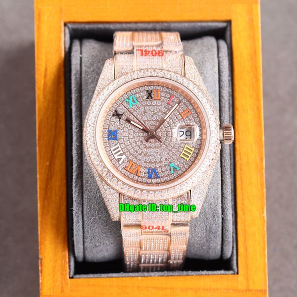 10 styles luxury watches rrf 41mm datejust iced out full diamond eta2824 automatic mens watch pavé diamonds dial rose rose bracelet ladies g, Slivery;brown
10 styles luxury watches rrf 41mm datejust iced out full diamond eta2824 automatic mens watch pavé diamonds dial rose rose bracelet ladies g, Slivery;brown