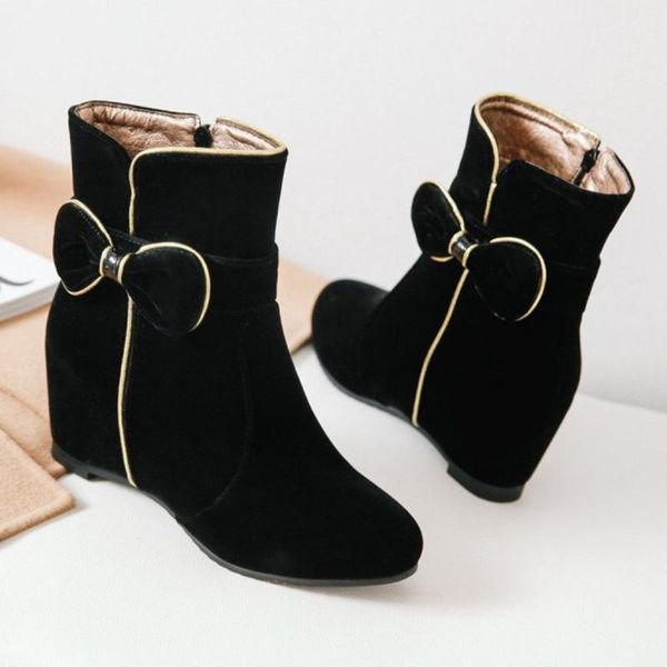 boots fashion women's increase bow short wedge ankle zipper mid tube snow zapatos de mujer botas female, Black
boots fashion women's increase bow short wedge ankle zipper mid tube snow zapatos de mujer botas female, Black