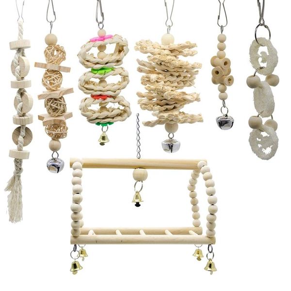 other bird supplies 7 packs parrot swing chewing toys- natural wood hanging bell cage toys suitable for small parakeets cockatiels conures
other bird supplies 7 packs parrot swing chewing toys- natural wood hanging bell cage toys suitable for small parakeets cockatiels conures