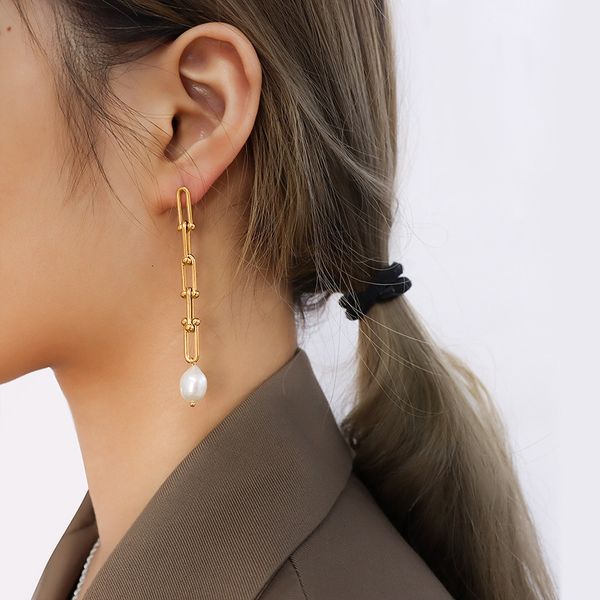 ins light luxury chain freshwater pearl earrings tassel autumn and winter metal, Silver
ins light luxury chain freshwater pearl earrings tassel autumn and winter metal, Silver