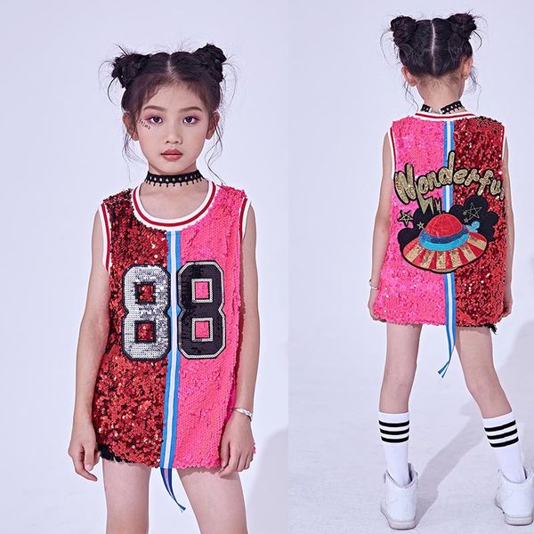 hip hop dance costumes kids sequin vest child jazz stage dress street dancing clothes girls performance wear, Black;red
hip hop dance costumes kids sequin vest child jazz stage dress street dancing clothes girls performance wear, Black;red
