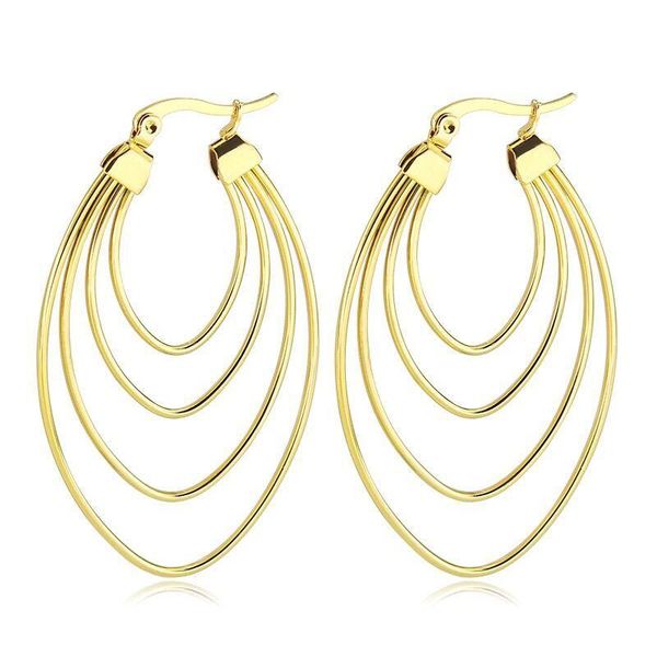 hoop & huggie wholesale jewelry -- titanium steel 4 line drop water earrings for women fashion gold color, Golden;silver
hoop & huggie wholesale jewelry -- titanium steel 4 line drop water earrings for women fashion gold color, Golden;silver
