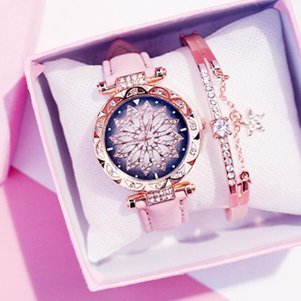 fashion women's star watch luxury rose gold diamond casual belt quartz clock zegarek damski wristwatches, Slivery;brown
fashion women's star watch luxury rose gold diamond casual belt quartz clock zegarek damski wristwatches, Slivery;brown