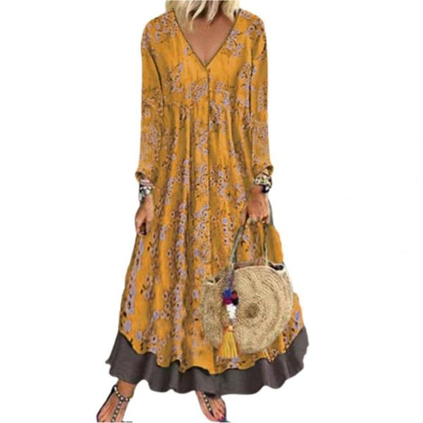 casual dresses women dress vintage pattern print v neck autumn winter fake two piece ruffles hem for vacation, Black;gray
casual dresses women dress vintage pattern print v neck autumn winter fake two piece ruffles hem for vacation, Black;gray