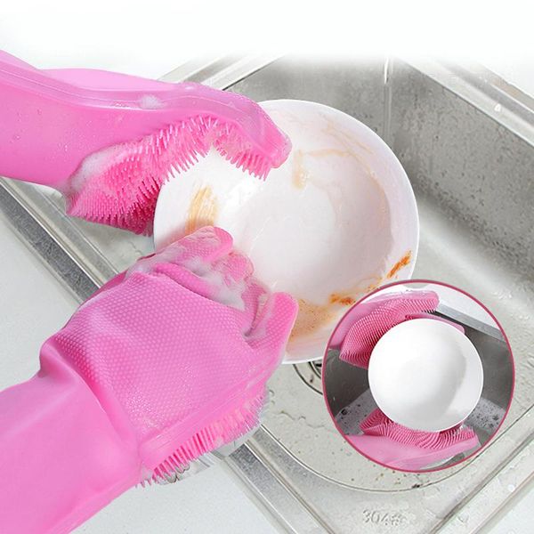 disposable gloves kitchen silicone dishwashing cleaning magic rubber sponge anti-skid glovees household scrubber cleanning tools 1 pair 
disposable gloves kitchen silicone dishwashing cleaning magic rubber sponge anti-skid glovees household scrubber cleanning tools 1 pair