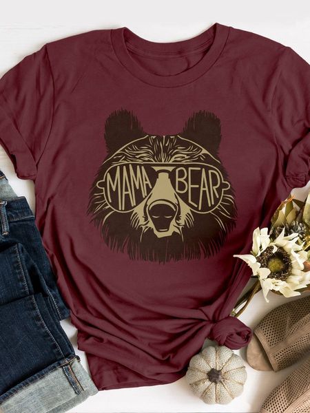 ladies t-shirt big bear print basic harajuku summer casual street round neck short sleeve comfortable clothing, White
ladies t-shirt big bear print basic harajuku summer casual street round neck short sleeve comfortable clothing, White
