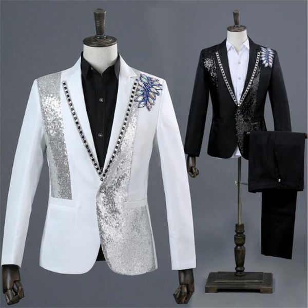 men's suits & blazers blazer men formal dress latest coat pant designs marriage suit po studio colorful diamond wedding for white, White;black
men's suits & blazers blazer men formal dress latest coat pant designs marriage suit po studio colorful diamond wedding for white, White;black