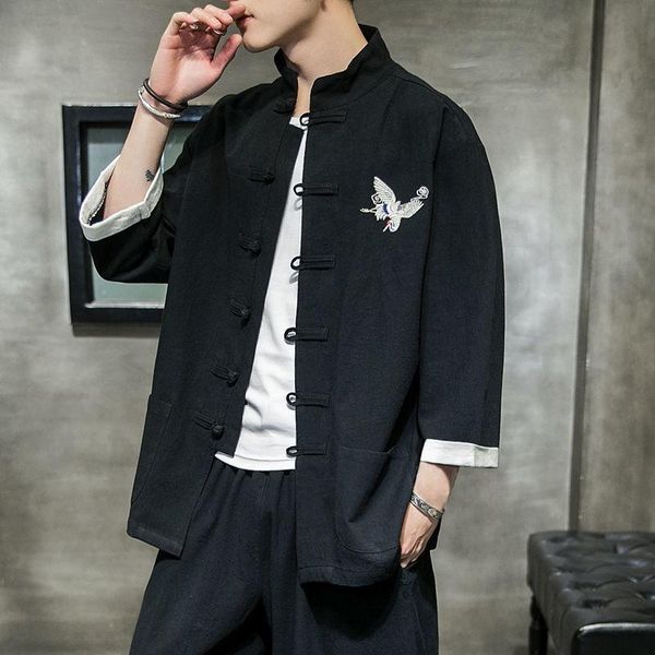 mrgb men's chinese style embroidery cotton linen jackets 2021 fashion male vintage casual oversize coats, Black;brown
mrgb men's chinese style embroidery cotton linen jackets 2021 fashion male vintage casual oversize coats, Black;brown