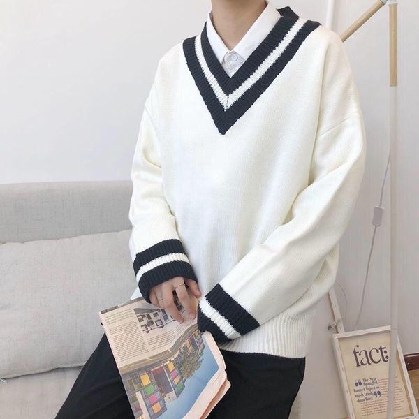 men's sweaters pullovers men autumn patch designs plus size 3xl knitted long sleeve ins trendy casual students pullover bf, White;black
men's sweaters pullovers men autumn patch designs plus size 3xl knitted long sleeve ins trendy casual students pullover bf, White;black