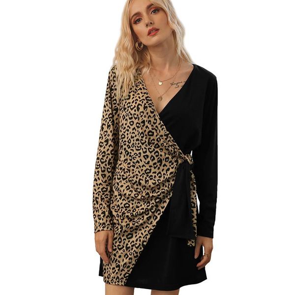 casual dresses women's dress with long sleeves 2021 spring/autumn fashion versatile long-sleeve v-neck leopard print patchwork, Black;gray
casual dresses women's dress with long sleeves 2021 spring/autumn fashion versatile long-sleeve v-neck leopard print patchwork, Black;gray