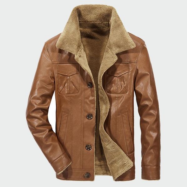 men's leather jackets winter fleece pu coats casual plus thick warm wide-collared outerwear biker jacket m-4xl fur & faux, Black
men's leather jackets winter fleece pu coats casual plus thick warm wide-collared outerwear biker jacket m-4xl fur & faux, Black