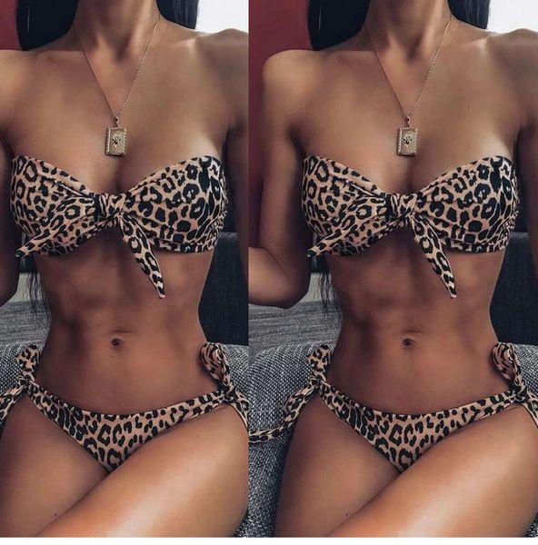 the bikini leopard print bra swimsuit split two piece bikini women's suit, White;black
the bikini leopard print bra swimsuit split two piece bikini women's suit, White;black