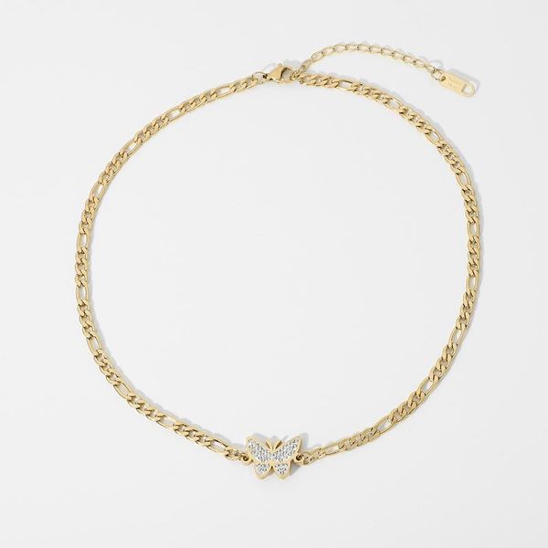 pendant necklaces 14k gold plated 316l stainless steel zircon butterfly necklace for women girls figaro chain choker jewelry, Silver
pendant necklaces 14k gold plated 316l stainless steel zircon butterfly necklace for women girls figaro chain choker jewelry, Silver