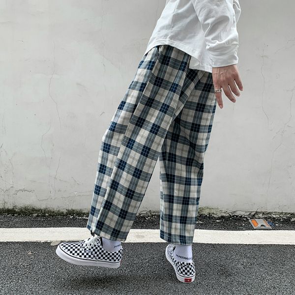 Pants Men Plaid Plus Size 3XL Loose Ankle-length Elastic Waist Ins Harajuku Sweatpants Leisure Daily High Street Hip-hop Couples, Light blue
Pants Men Plaid Plus Size 3XL Loose Ankle-length Elastic Waist Ins Harajuku Sweatpants Leisure Daily High Street Hip-hop Couples, Light blue