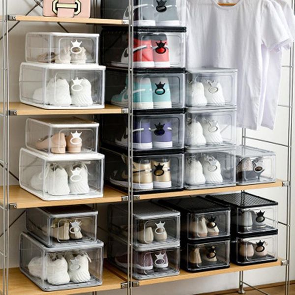 transparent shoe box visual sneaker storage thick dustproof cabinet stackable drawer display clothing & wardrobe
transparent shoe box visual sneaker storage thick dustproof cabinet stackable drawer display clothing & wardrobe