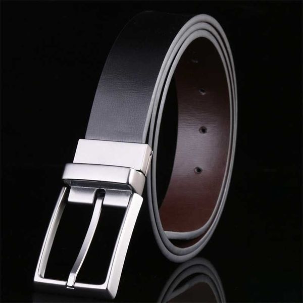 reversible men's belt designer luxury brand leather male belts for men pin buckle trouser belt men business mens belts for jeans 220210, Black;brown
reversible men's belt designer luxury brand leather male belts for men pin buckle trouser belt men business mens belts for jeans 220210, Black;brown