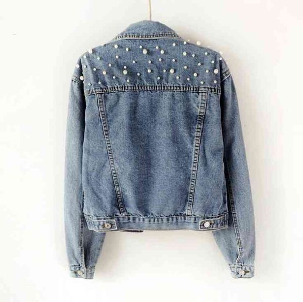 jackets women's denim jacket women autumn jean pearl casual coat long sleeve outerwear 43a6, Black;brown
jackets women's denim jacket women autumn jean pearl casual coat long sleeve outerwear 43a6, Black;brown