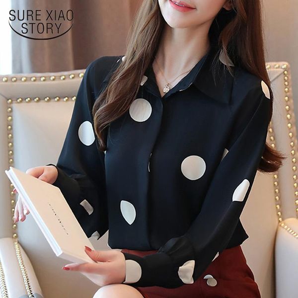 women's blouses & shirts spring autumn fashion loose women print polka dot long sleeve button white black 6447 50
women's blouses & shirts spring autumn fashion loose women print polka dot long sleeve button white black 6447 50