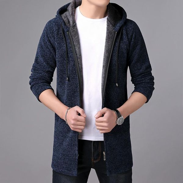 men's sweaters korean fleece-lined windbreaker thick long trench coat solid cardigan casual hooded sweater coats male 5 color -3xl 661, White;black
men's sweaters korean fleece-lined windbreaker thick long trench coat solid cardigan casual hooded sweater coats male 5 color -3xl 661, White;black