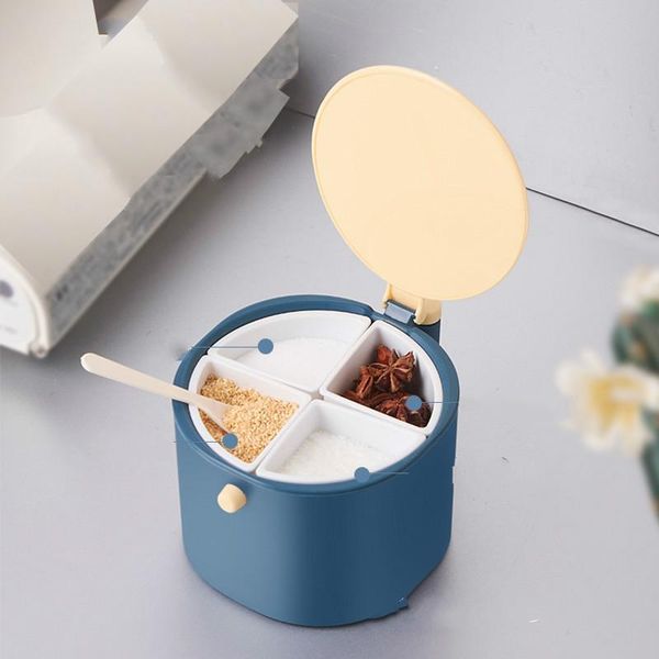 storage bottles & jars multi-function kitchen seasoning box divided into compartments, four compartments with spoon
storage bottles & jars multi-function kitchen seasoning box divided into compartments, four compartments with spoon