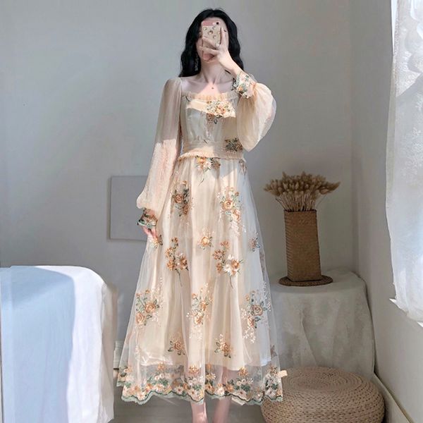 french floral embroidery party dress women slash neck lantern sleeve lace mesh dress boho sweet long dress retro spring a142, Black;gray
french floral embroidery party dress women slash neck lantern sleeve lace mesh dress boho sweet long dress retro spring a142, Black;gray