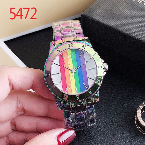 new fashion high-end watch simple bar ding scale surface colorful inter-strip pattern personality atmosphere couple quartz watch, Slivery;brown
new fashion high-end watch simple bar ding scale surface colorful inter-strip pattern personality atmosphere couple quartz watch, Slivery;brown