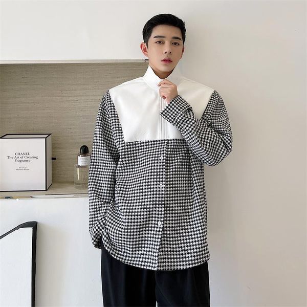 men's casual shirts men korean streetwear fashion loose stripe stand collar zipper splice shirt cardigan man chic trend, White;black
men's casual shirts men korean streetwear fashion loose stripe stand collar zipper splice shirt cardigan man chic trend, White;black