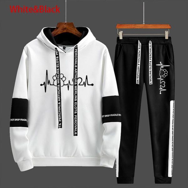 men's hoodies & sweatshirts brand spring suit hoodie + pants 2 pieces men fashion hooded sweatshirt sportswear solid color printing per, Black
men's hoodies & sweatshirts brand spring suit hoodie + pants 2 pieces men fashion hooded sweatshirt sportswear solid color printing per, Black