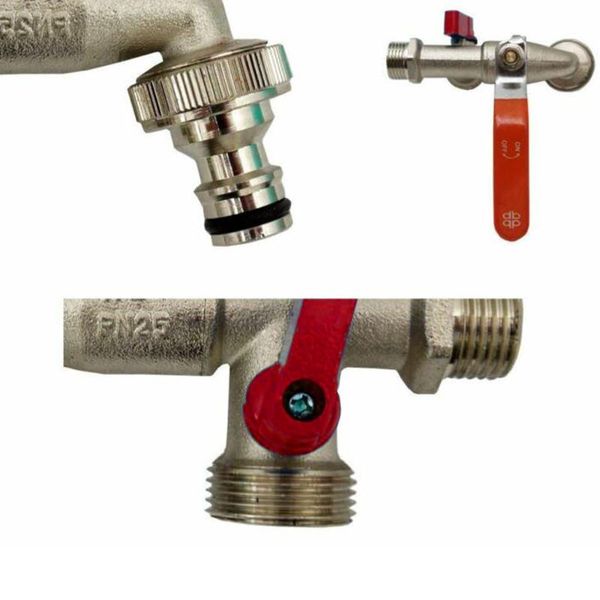 1x brass tap valve faucet double outlet garden outdoor 1/2inch bsp for hozelock tool part watering equipments
1x brass tap valve faucet double outlet garden outdoor 1/2inch bsp for hozelock tool part watering equipments