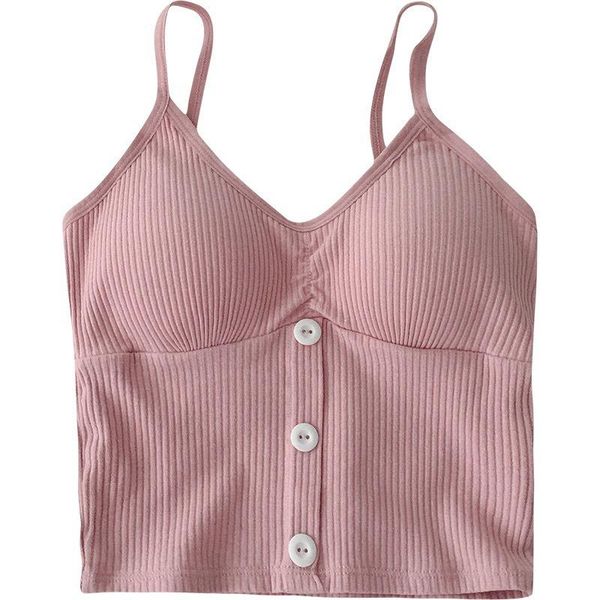 womens tank knitted camisole solid color chest wrap female girls beauty back breathable sleeveless button vest camisoles & tanks, Black;white
womens tank knitted camisole solid color chest wrap female girls beauty back breathable sleeveless button vest camisoles & tanks, Black;white