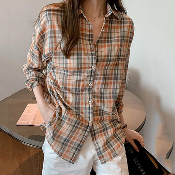women's blouses & shirts fashion womens clothing casual long sleeve plaid stand solid button blusa mujer 2021 cuadros#g2, White
women's blouses & shirts fashion womens clothing casual long sleeve plaid stand solid button blusa mujer 2021 cuadros#g2, White