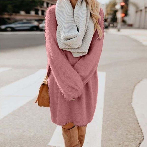 casual dresses autumn winter women thick knitted dress o-neck solid sweater lady loose long sleeve mid-length vestidos, Black;gray
casual dresses autumn winter women thick knitted dress o-neck solid sweater lady loose long sleeve mid-length vestidos, Black;gray