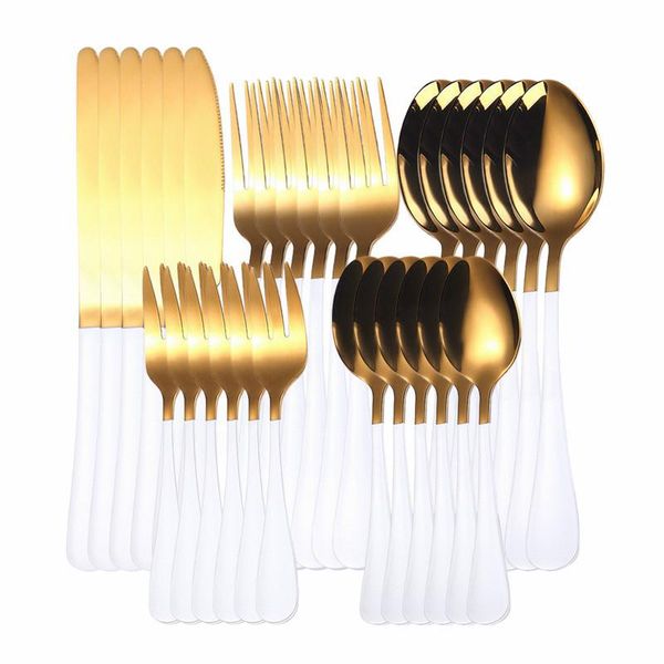 dinnerware sets 30 piece white and gold cutlery set fork spoon knife western kitchen tableware stainless steel
dinnerware sets 30 piece white and gold cutlery set fork spoon knife western kitchen tableware stainless steel