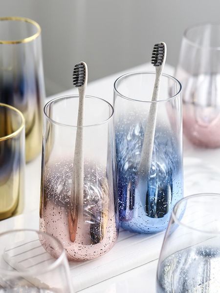 european-style simple glass mouthwash cup set bathroom decoration washing and brushing water storage tray bath accessory 
european-style simple glass mouthwash cup set bathroom decoration washing and brushing water storage tray bath accessory