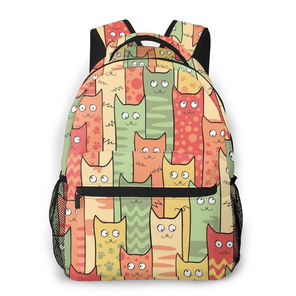 backpack mountaineering funny cat and eyes shoulder bags backpacks