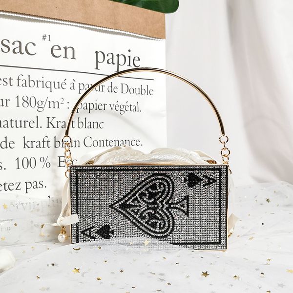 2021 new ace of spades diamond metal dinner bag designer luxury hollow shiny clutch handbag cinderella princess
2021 new ace of spades diamond metal dinner bag designer luxury hollow shiny clutch handbag cinderella princess