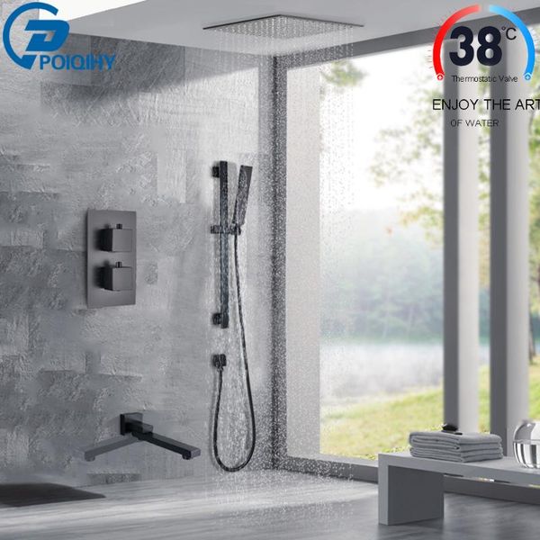 matte black shower set rainfall bath mixers thermostatic bathroom faucet wall mounted concealed tap sets
matte black shower set rainfall bath mixers thermostatic bathroom faucet wall mounted concealed tap sets