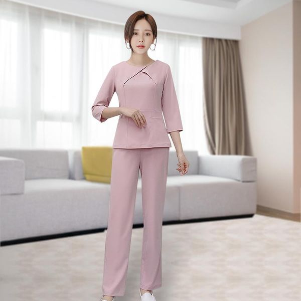 women's two piece pants sauna foot bath receptionist uniforms sets beauty salon women beautician working suits spa masssage female work, White
women's two piece pants sauna foot bath receptionist uniforms sets beauty salon women beautician working suits spa masssage female work, White