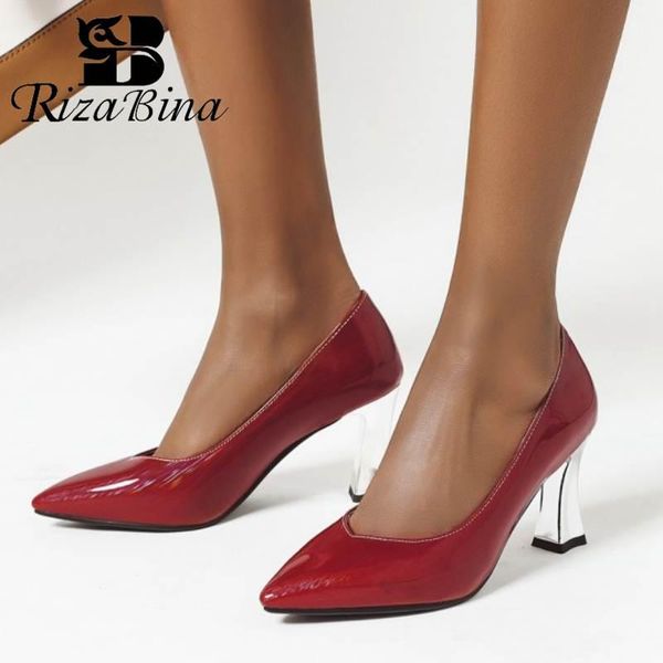 dress shoes rizabina women pumps soft leather pointed toe party office daily work fashion sweet color female footwear size 32-43, Black
dress shoes rizabina women pumps soft leather pointed toe party office daily work fashion sweet color female footwear size 32-43, Black