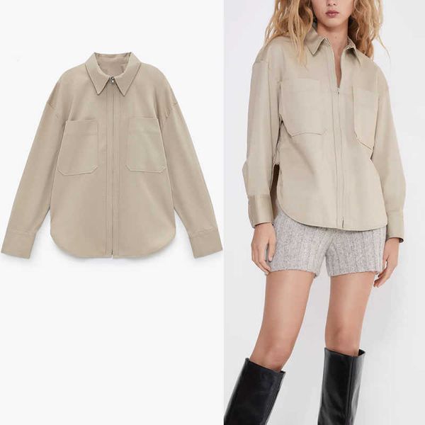 za zip shirt women long sleeve patch pockets office lady shirts fashion side vents back ties at back woman vintage 210602, White
za zip shirt women long sleeve patch pockets office lady shirts fashion side vents back ties at back woman vintage 210602, White