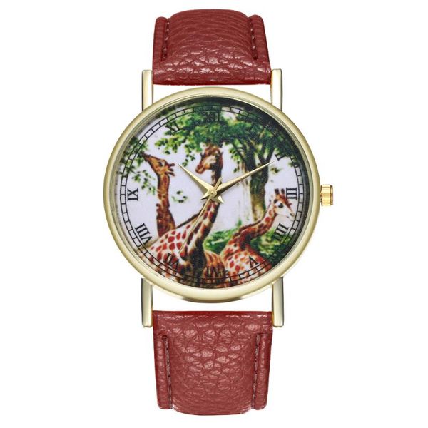 wristwatches comfortable fashion watches casual quartz giraffe forest printed round dial leather strap women students ll@17, Slivery;brown
wristwatches comfortable fashion watches casual quartz giraffe forest printed round dial leather strap women students ll@17, Slivery;brown