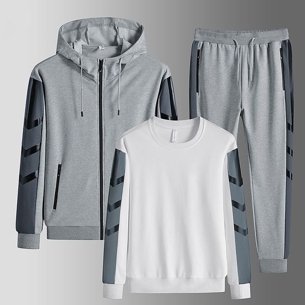 2022 high-end fashion sports three-piece youth casual fashion sportswear suit men's spring and summer new, Gray
2022 high-end fashion sports three-piece youth casual fashion sportswear suit men's spring and summer new, Gray