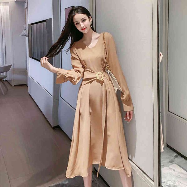 casual dresses women new french autumn retro long sleeve lace up a-line elegant fashion simple solid medium length dress 5dwh, Black;gray
casual dresses women new french autumn retro long sleeve lace up a-line elegant fashion simple solid medium length dress 5dwh, Black;gray