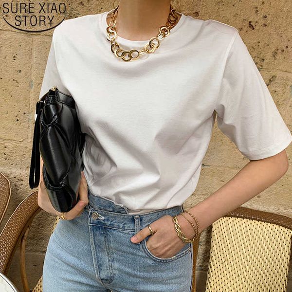 summer short sleeve t-shirt cotton white shirt casual loose korea o-neck cotton simple basic bottom clothing 14159 210527
summer short sleeve t-shirt cotton white shirt casual loose korea o-neck cotton simple basic bottom clothing 14159 210527